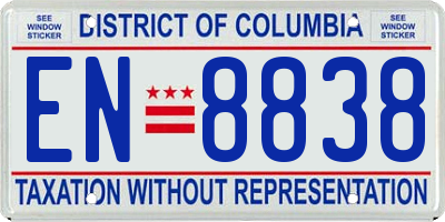 DC license plate EN8838