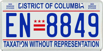 DC license plate EN8849