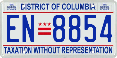 DC license plate EN8854