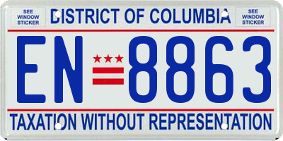 DC license plate EN8863