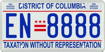 DC license plate EN8888