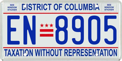 DC license plate EN8905