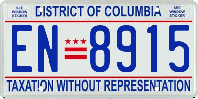 DC license plate EN8915