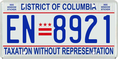 DC license plate EN8921