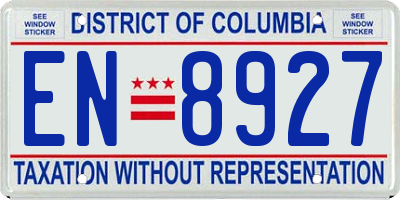 DC license plate EN8927