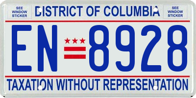 DC license plate EN8928