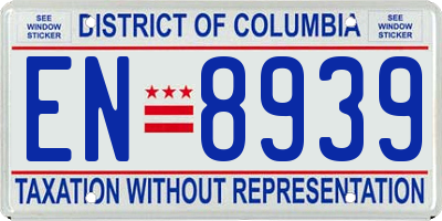 DC license plate EN8939