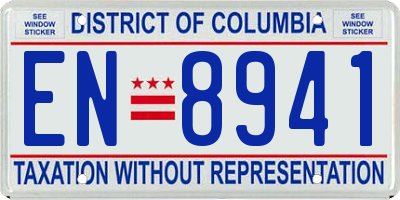 DC license plate EN8941