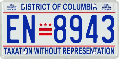 DC license plate EN8943