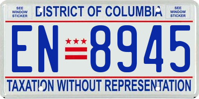 DC license plate EN8945