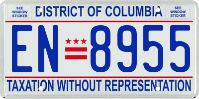 DC license plate EN8955