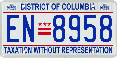DC license plate EN8958