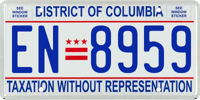 DC license plate EN8959