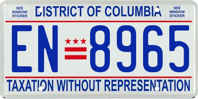 DC license plate EN8965
