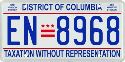 DC license plate EN8968