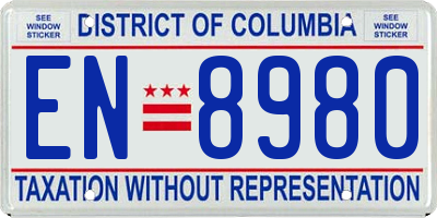 DC license plate EN8980