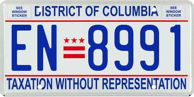 DC license plate EN8991