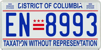 DC license plate EN8993