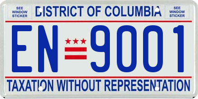 DC license plate EN9001