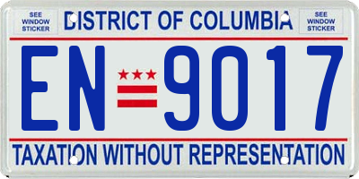 DC license plate EN9017