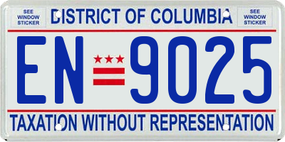 DC license plate EN9025