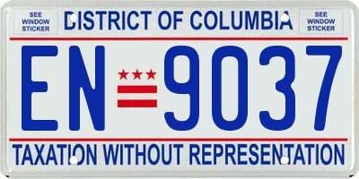 DC license plate EN9037
