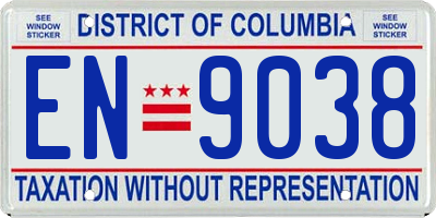 DC license plate EN9038