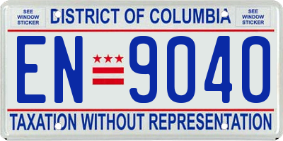 DC license plate EN9040