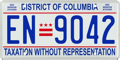 DC license plate EN9042