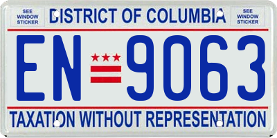 DC license plate EN9063