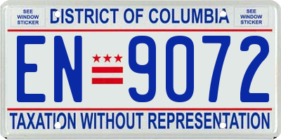 DC license plate EN9072