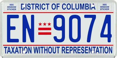 DC license plate EN9074