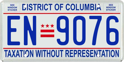DC license plate EN9076