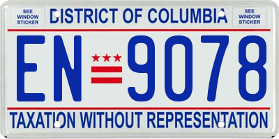 DC license plate EN9078