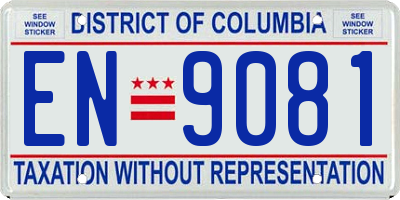 DC license plate EN9081