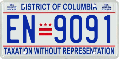 DC license plate EN9091