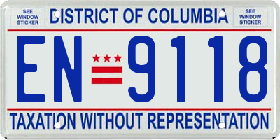 DC license plate EN9118