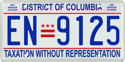 DC license plate EN9125