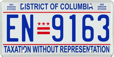 DC license plate EN9163