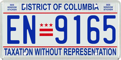 DC license plate EN9165