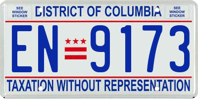 DC license plate EN9173