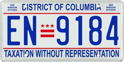 DC license plate EN9184