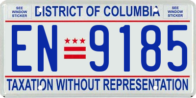 DC license plate EN9185