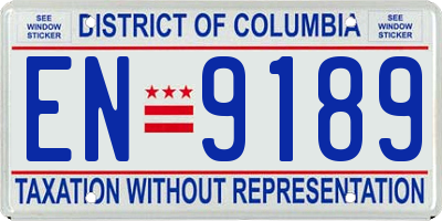 DC license plate EN9189