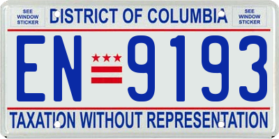 DC license plate EN9193