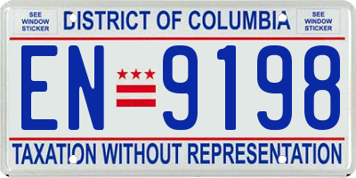DC license plate EN9198