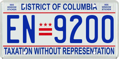 DC license plate EN9200