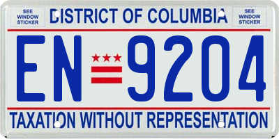 DC license plate EN9204