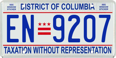 DC license plate EN9207