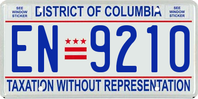 DC license plate EN9210